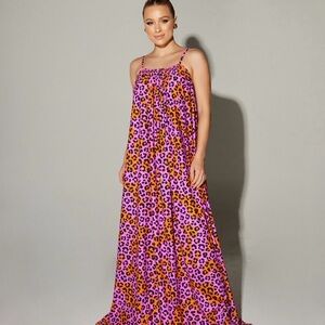 PAYLOT Vibrant Leopard Print Maxi Dress - UPF 50+